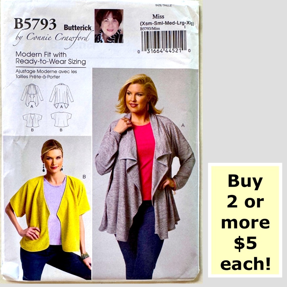 Butterick B5793 Uncut Sewing Pattern (XS, S, M, L, XL)